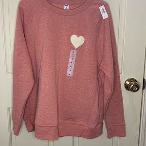 Old navy Peachy pink heart detail sweatshirt